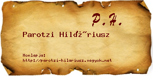 Parotzi Hiláriusz névjegykártya